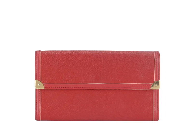 LOUIS VUITTON SARAH WALLET RED CALF LEATHER GOLD HARDWARE