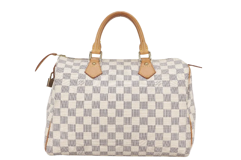 LOUIS VUITTON N41370 SPEEDY 30 DAMIER AZUR WITH LOCK ONLY NO KEY