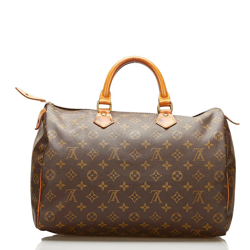 Louis Vuitton Brown Canvas Speedy 35 handbag bag