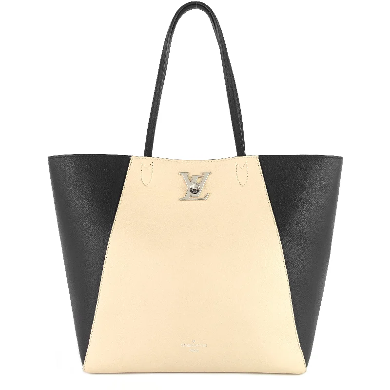 LockMe Cabas Calfskin Leather Tote Bag