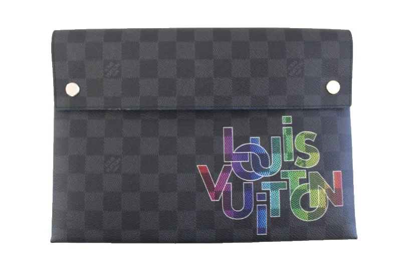 Authentic Louis Vuitton Damier Graphite Canvas Alpha GM Pochette