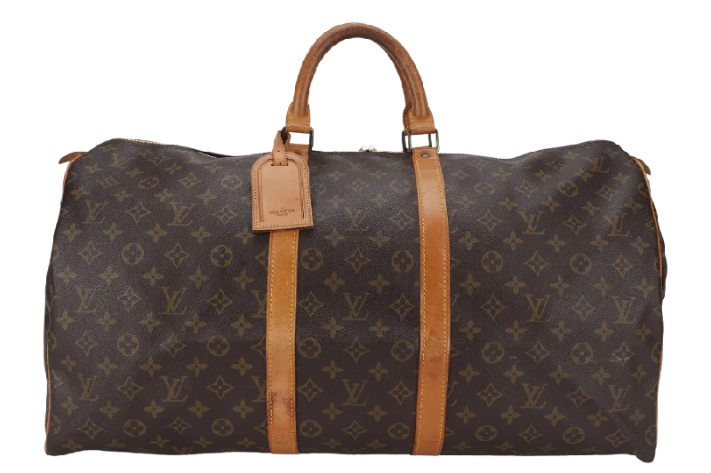 LOUIS VUITTON KEEPALL 55 MONOGRAM CANVAS GOLD HARDWARE WITH DUST COVER