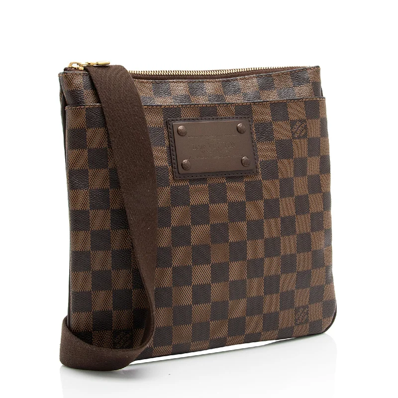 Louis Vuitton Damier Ebene Brooklyn Pochette Plate Flat Messenger (Gr10sB)