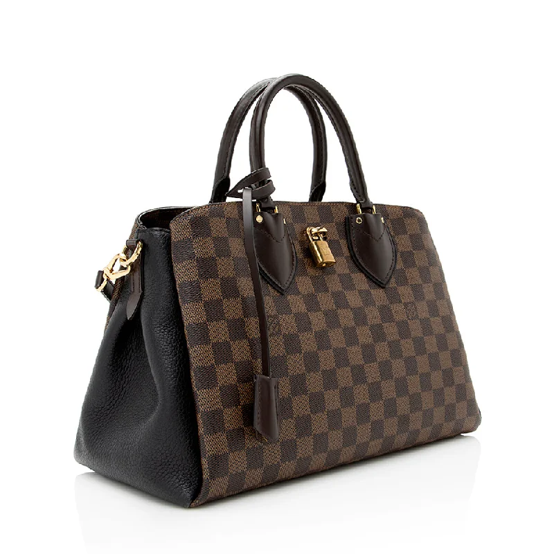 Louis Vuitton Damier Ebene Cuir Taurillon Normandy Satchel (21186)