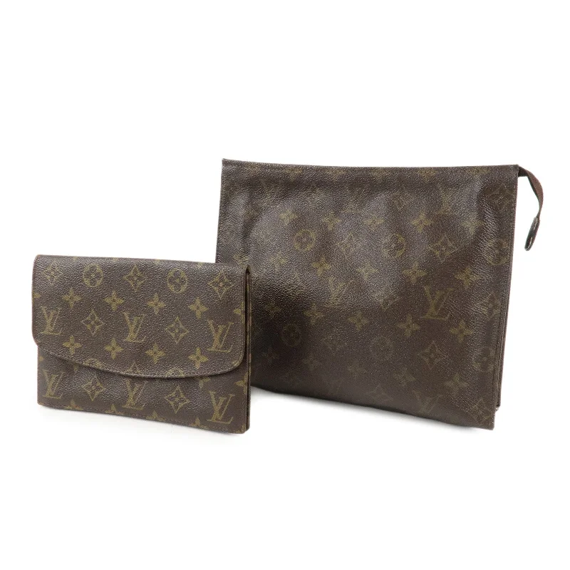 Louis Vuitton Monogram Set of 2 Pochette Pouch Brown M47542 M51935