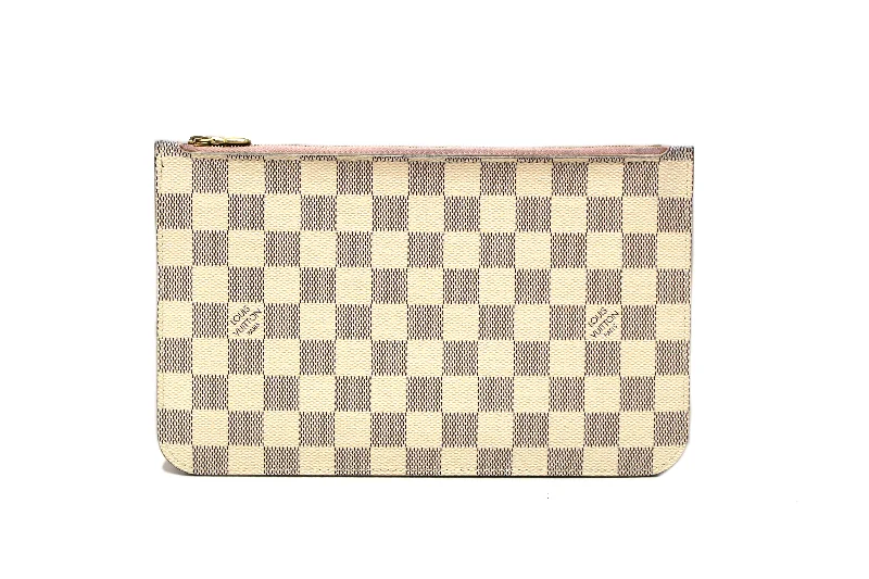 Authentic Louis Vuitton Damier Azur Canvas Neverfull Pouch Pochette