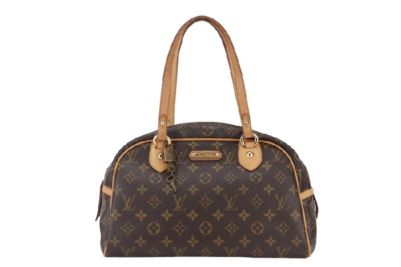 LOUIS VUITTON M95565 MONTORGUEI PM MONOGORAM CANVAS SHOULDER BAG GOLD HARDWARE WITH LOCK ONLY