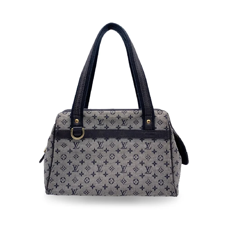 LOUIS VUITTON Blue Monogram Mini Lin Canvas Josephine Pm Bag