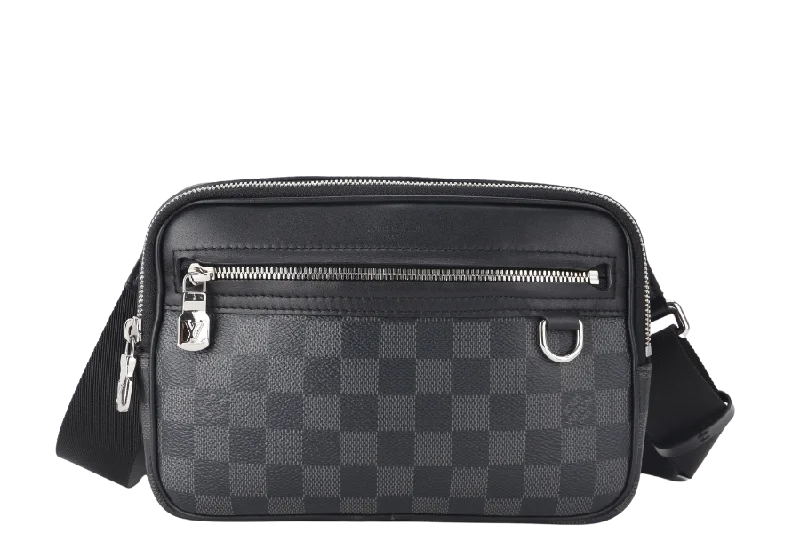 LOUIS VUITTON N50018 SCOTT MESSENGER BAG DAMIER GRAPHITE CANVAS BLACK SILVER HARDWARE WITH DUST COVER