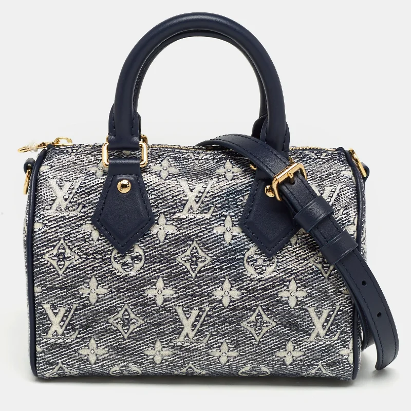 LOUIS VUITTON Blue Monogram Canvas Speedy Bandouliere 20 Bag