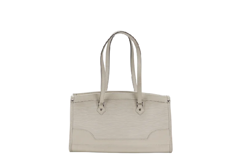 LOUIS VUITTON MADEILENE PM (M5933J) WHITE EPI LEATHER TOTE BAG SILVER HARDWARE WITH DUST COVER