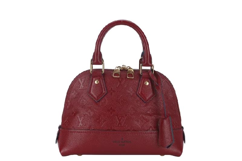 LOUIS VUITTON ALMA NEO BB (M44829) CHERRY BERRY EMPREINTE LEATHER GOLD HARDWARE WITH STRAP, LOCK& KEYS, DUST COVER AND BOX