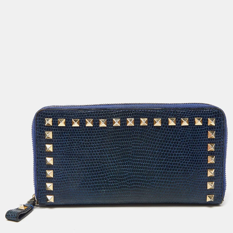 Blue Lizard Rockstud Zip Around Wallet