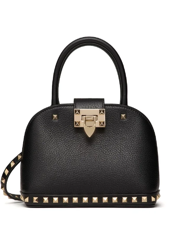 Women's Rockstud Small Double Handle Bag in Nero | 5W0B0Q69VSF