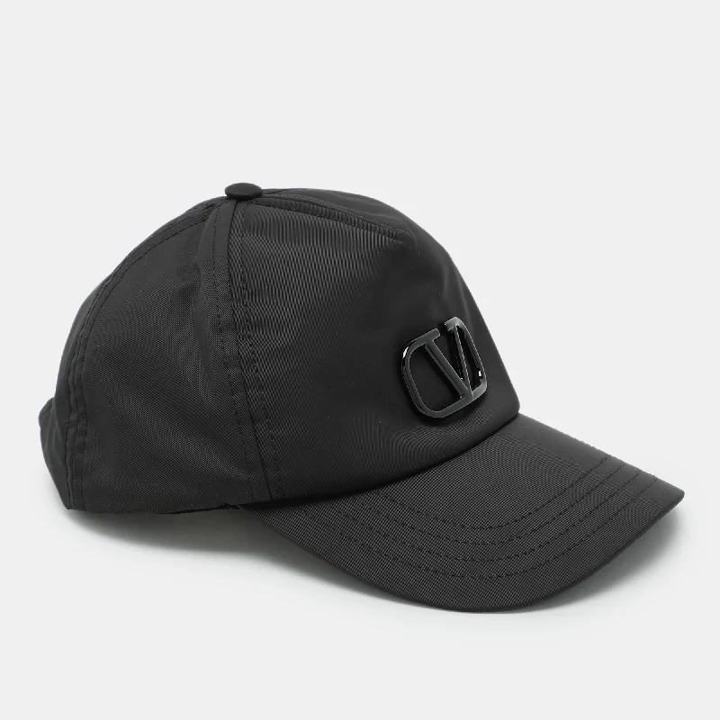 Black Nylon Logo Baseball Cap