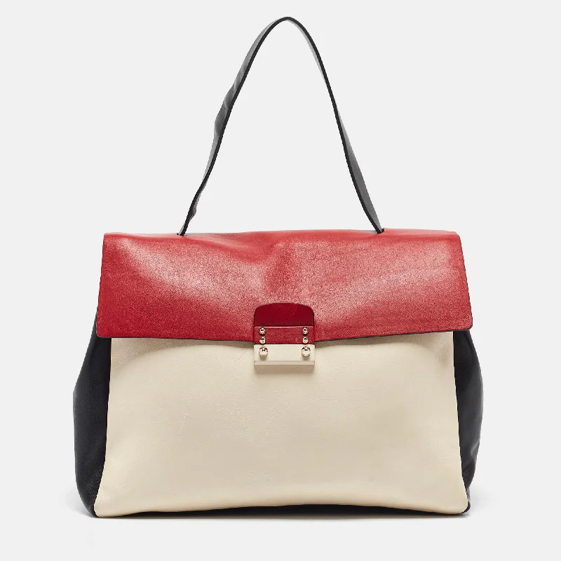 Multicolor Leather Mime Top Handle Bag