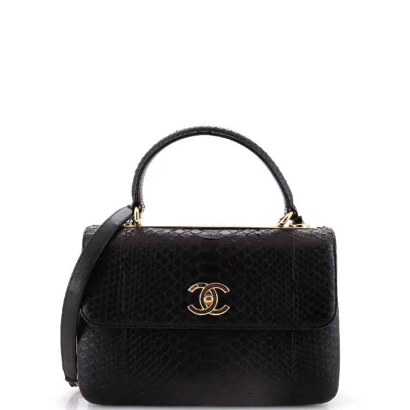 Trendy CC Top Handle Bag Python Small