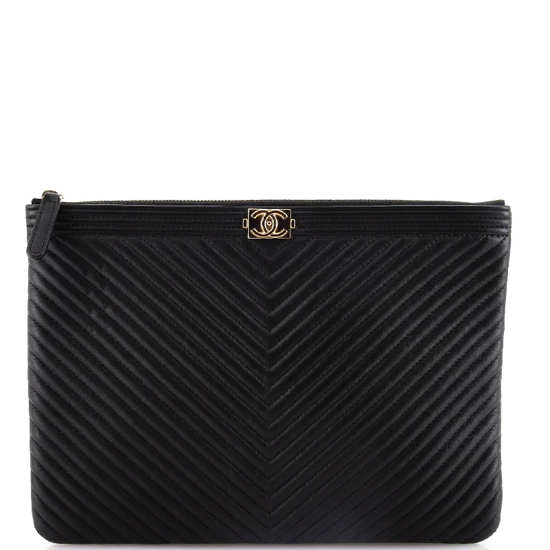 Boy O Case Clutch Chevron Calfskin Medium