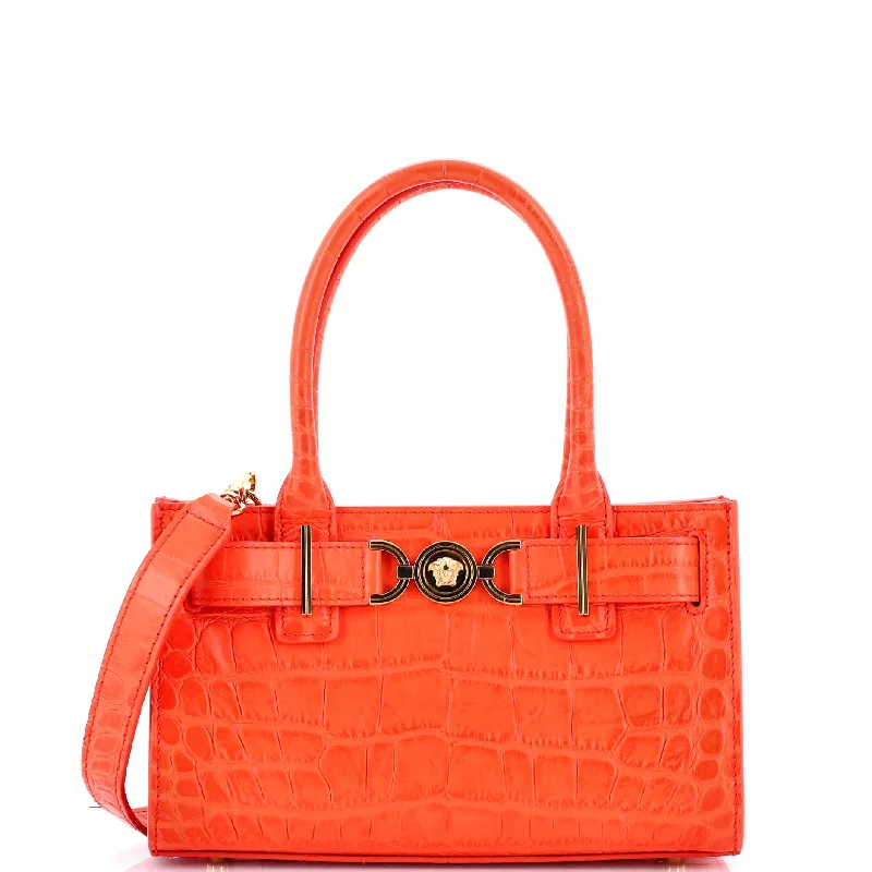 Medusa 95 Tote Crocodile Embossed Leather Small