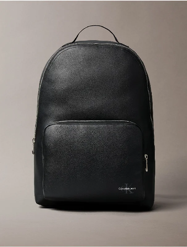 Men's Monogram Logo Campus Backpack - Black