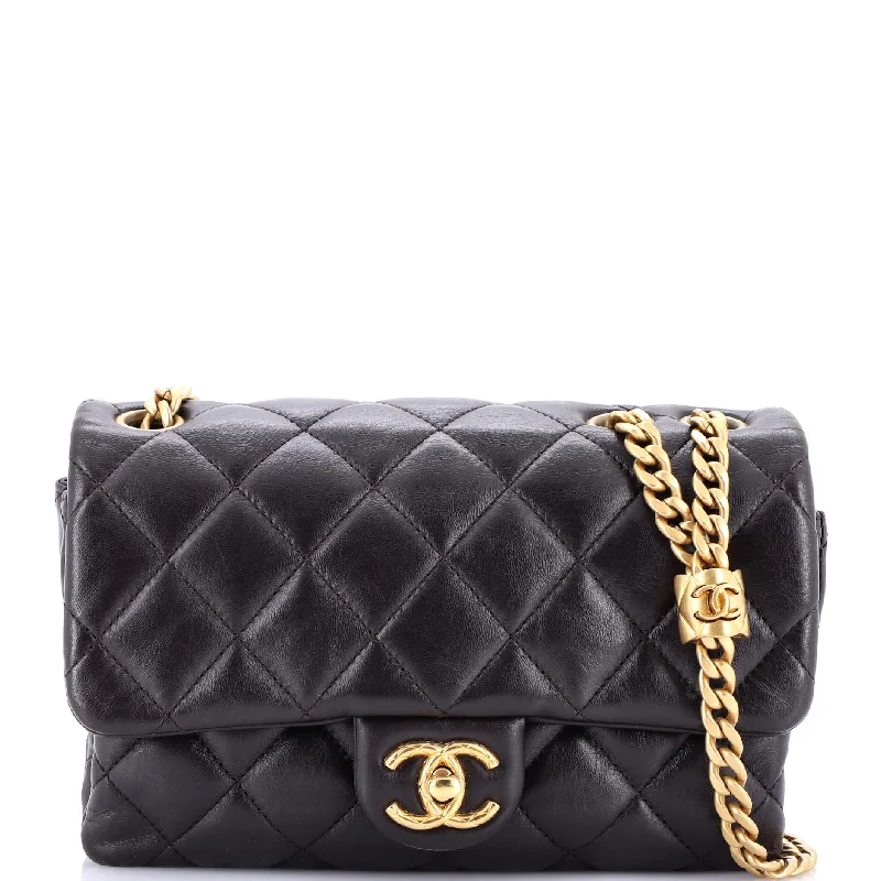 All Slide Long Flap Bag Quilted Lambskin Small