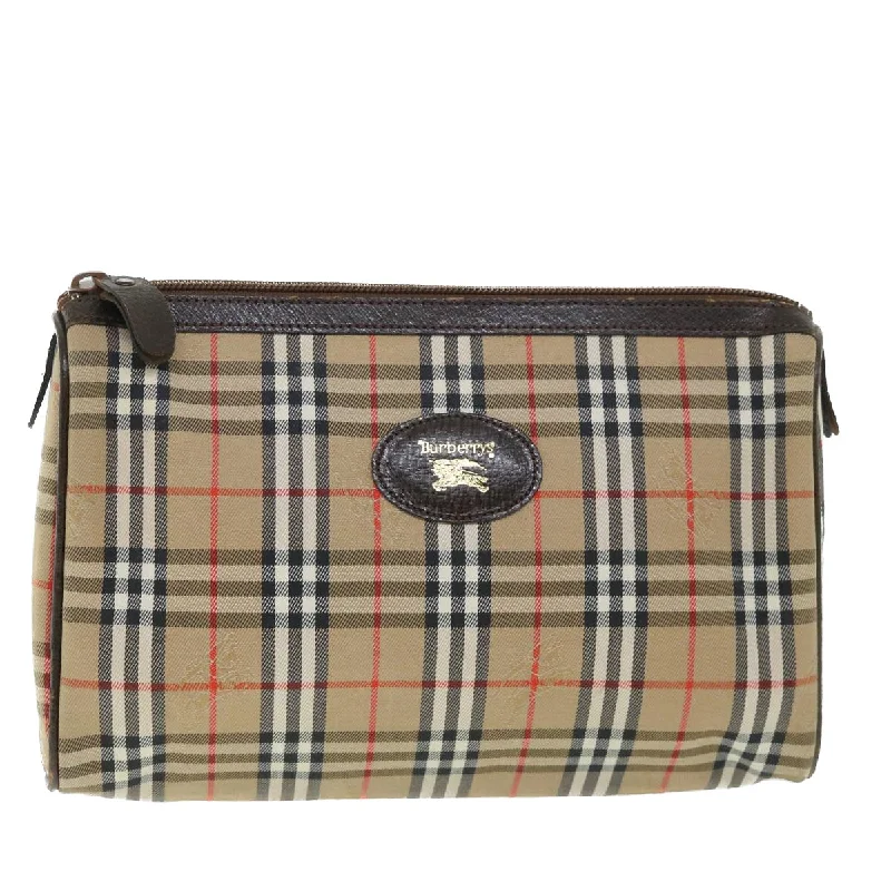 BURBERRYSs Nova Check Clutch Bag Canvas Leather Beige Brown Auth 54952