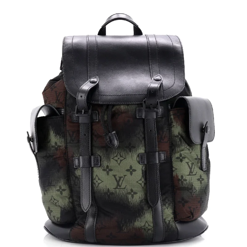 Christopher Backpack Limited Edition Camouflage Monogram Nylon with Leather PM