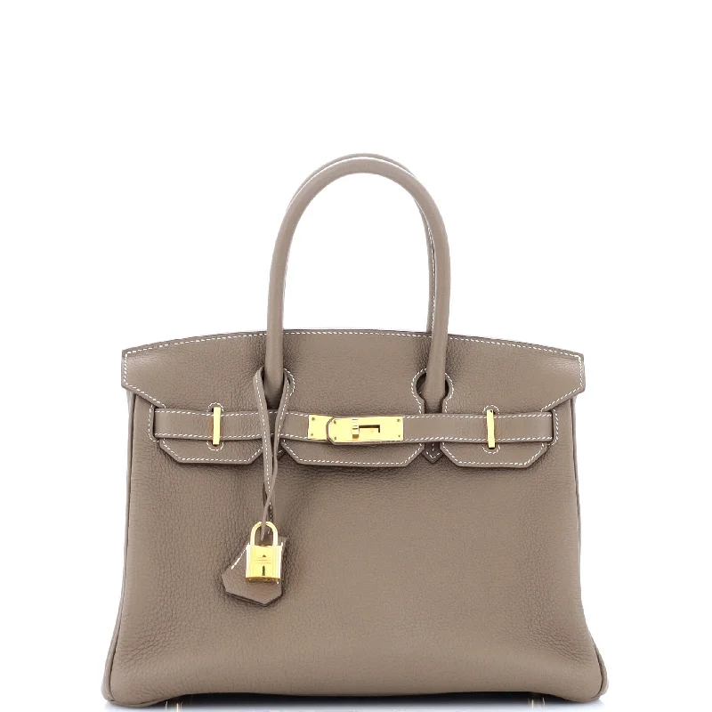 Birkin Handbag Grey Togo with Gold Hardware 30