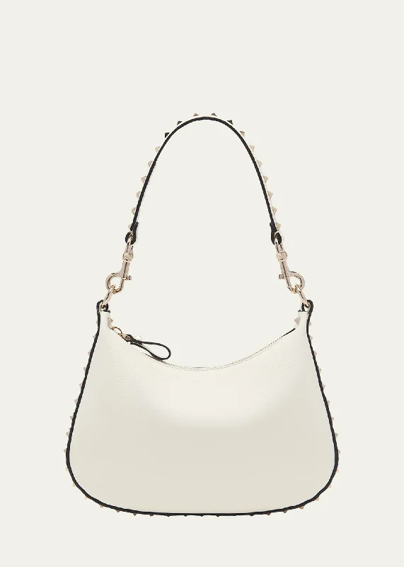 Rockstud Small Leather Hobo Bag