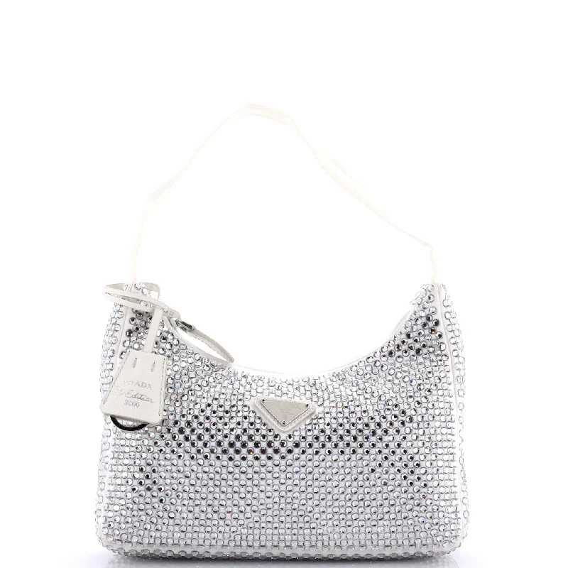 Re-Edition 2000 Hobo Crystal Embellished Satin Mini