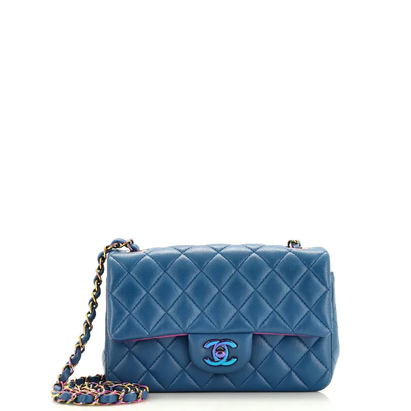 Classic Single Flap Bag Quilted Lambskin with Rainbow Hardware Mini