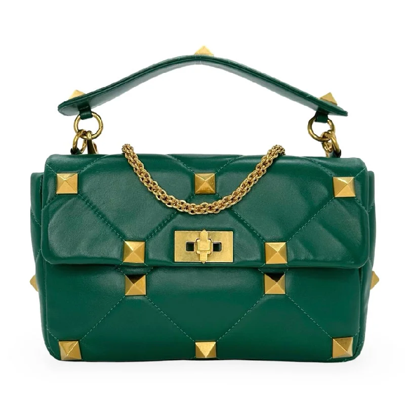 VALENTINO: Quilted Leather Large Roman Stud Bag