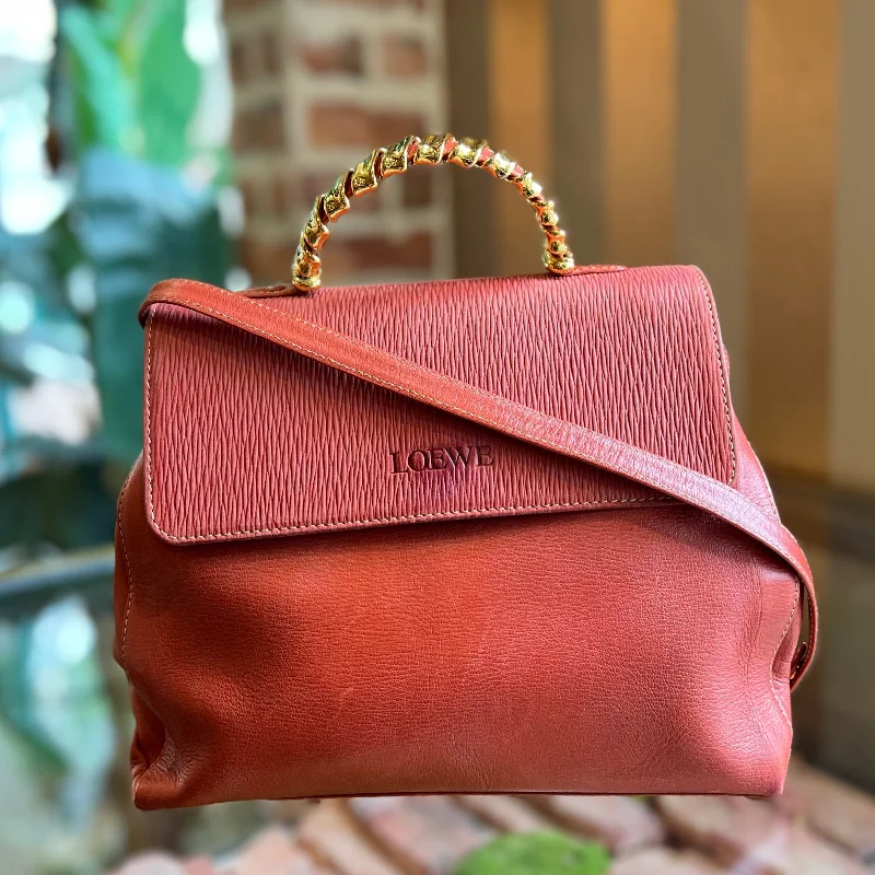 LOEWE Velazquez Red Leather Top Handle Bag