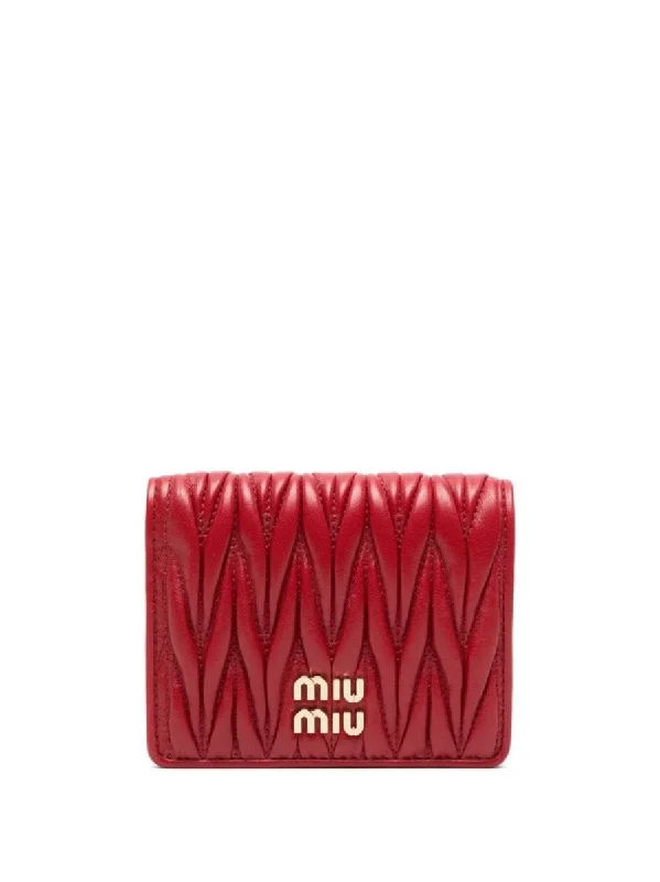 Miu Miu Bifold Wallet Matelasse Mini Wallet Women 5MV204