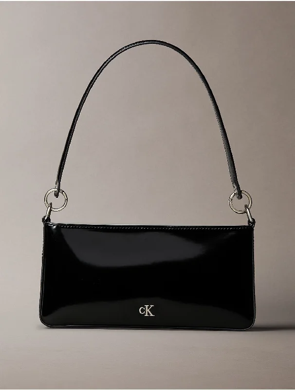 Women's Minimal Monogram Shoulder Bag - Black