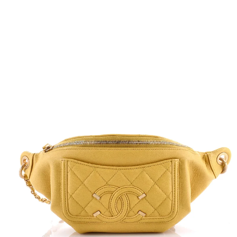 Filigree Waist Bag Quilted Caviar