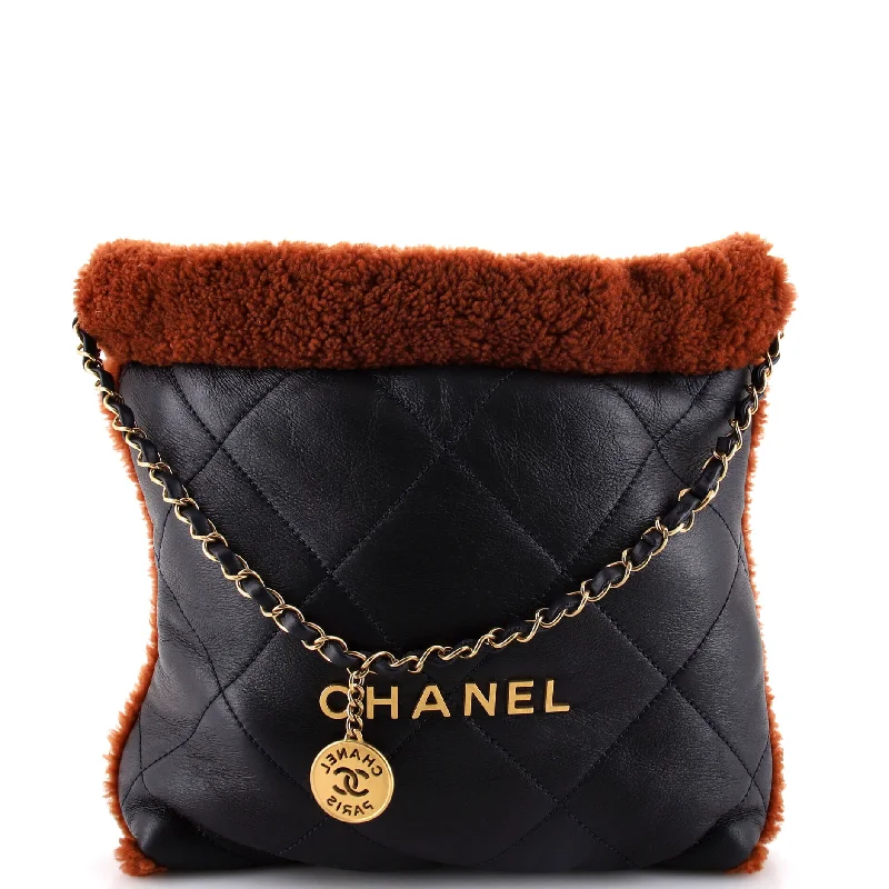 22 Chain Hobo Quilted Lambskin with Shearling Small