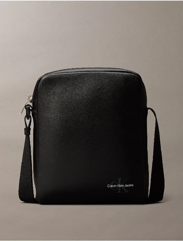 Men's Monogram Logo Reporter Bag - Black