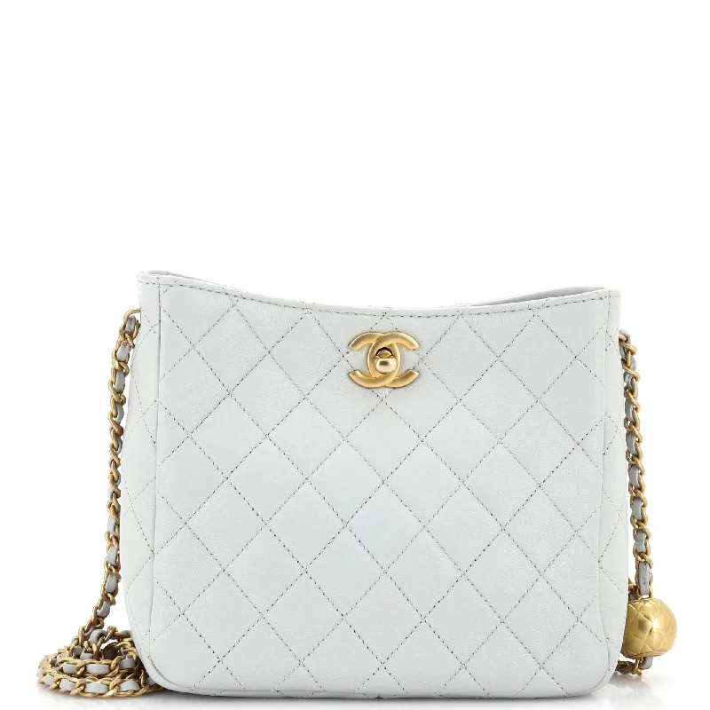 Pearl Crush Chain Hobo Quilted Lambskin Small