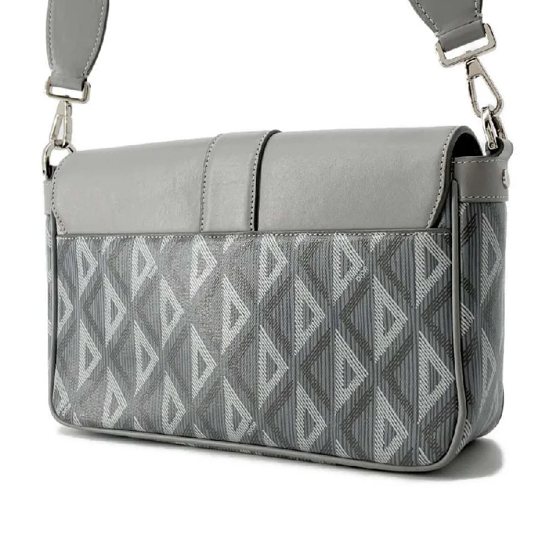 Dior CDDiamond Hit the Road Shoulder Bag Gray 1ESME157CDP Leather PVC Coated Canvas