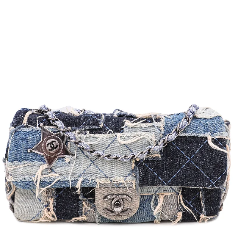 Chanel Blue CC Denim Patchwork Paris Dallas Flap Bag