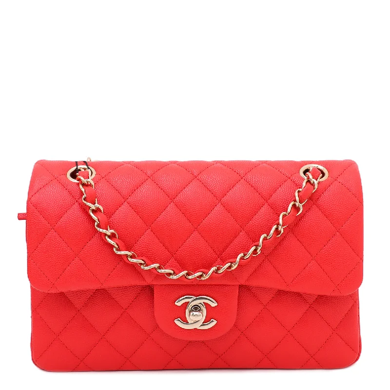 Chanel Red CC Classic Double Flap Small Bag