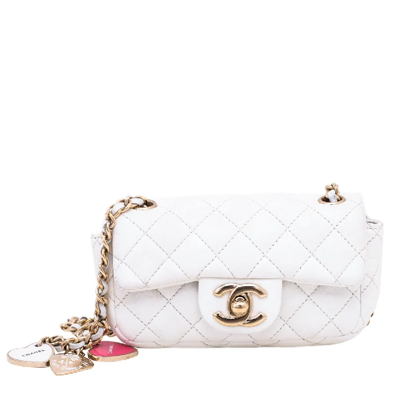 Chanel White CC Valentine's Day Extra Mini Flap Bag