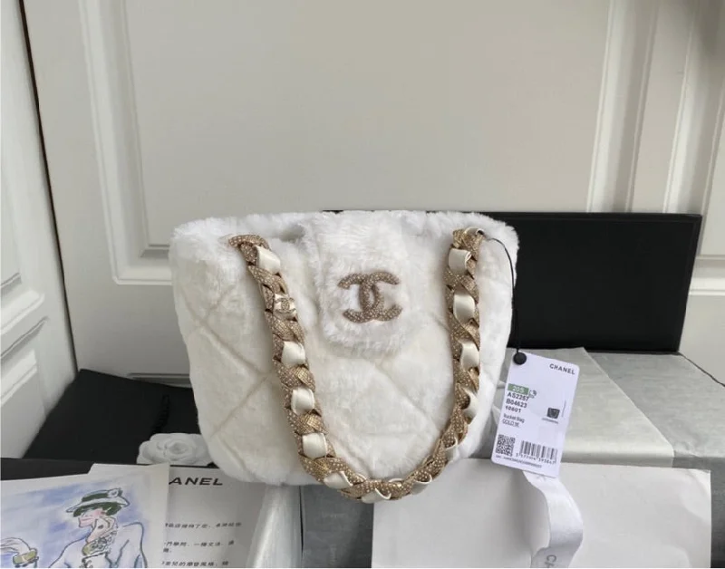 Fur material Chanel Handbag